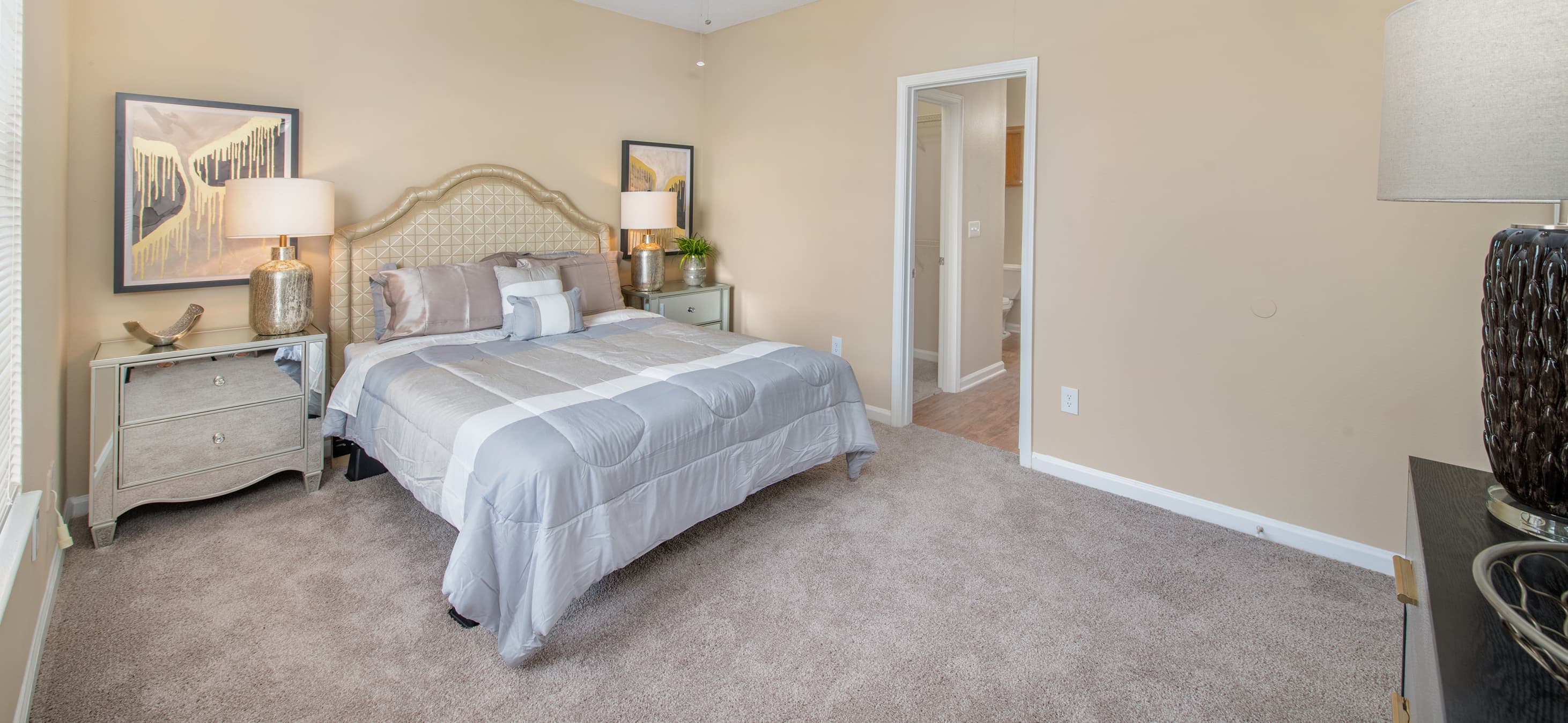 Bedroom at MAA Pinnacle luxury apartment homes in Lexington, KY