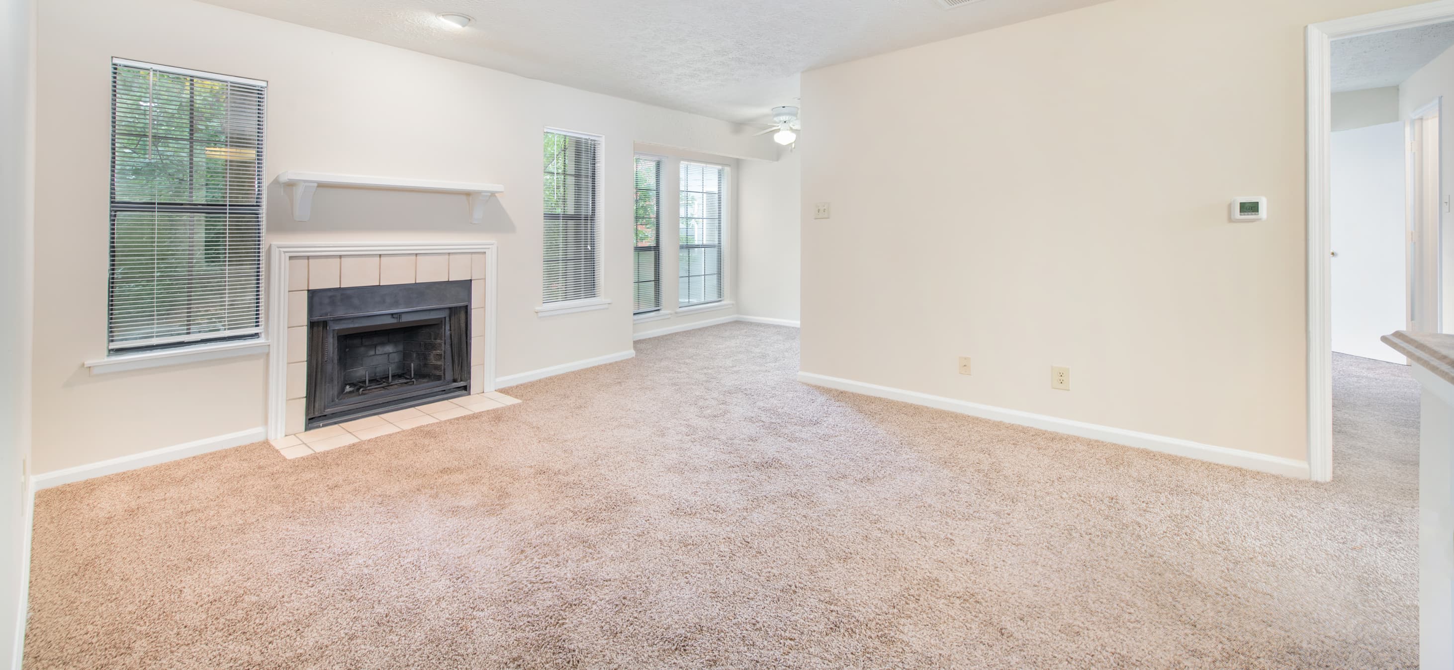 Model living and dining room at MAA Mansion in Lexington, KY