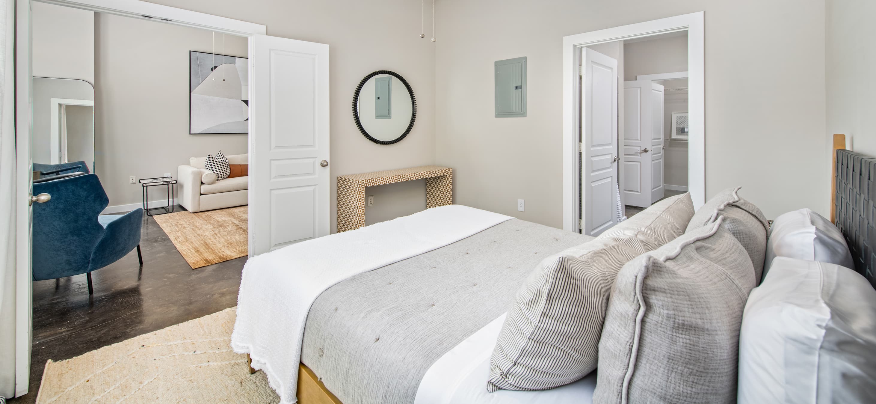 Bedroom at MAA Gateway luxury apartment homes in Charlotte, NC