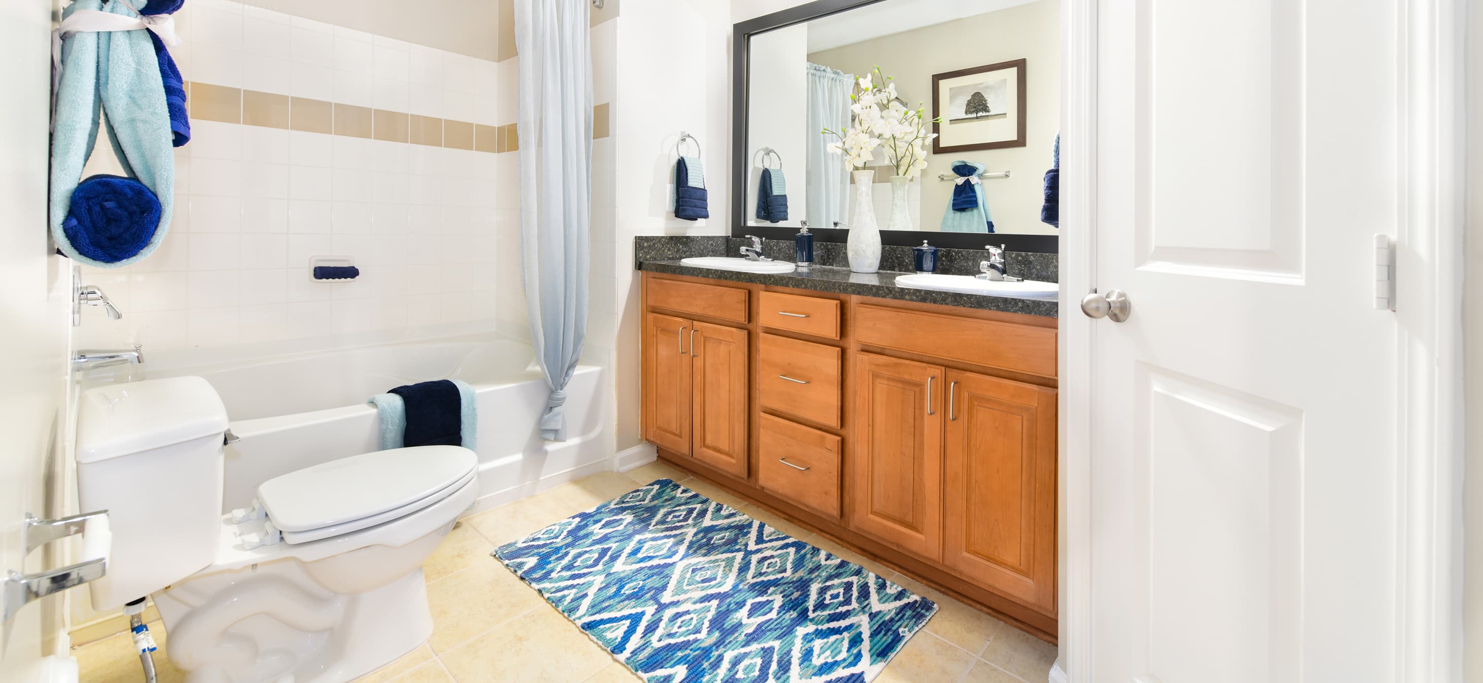 Bathroom at MAA Matthews Commons luxury apartment homes in Charlotte, NC