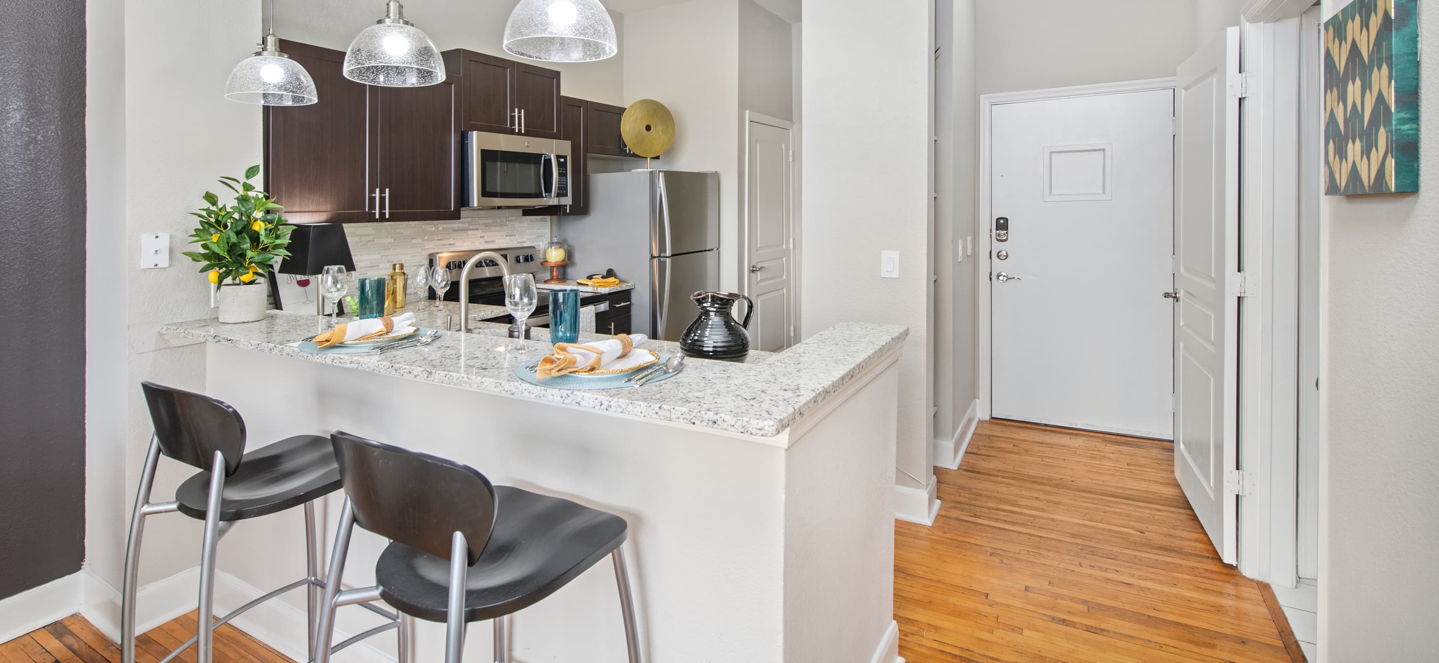 Kitchen at MAA Uptown luxury apartment homes in Charlotte, NC