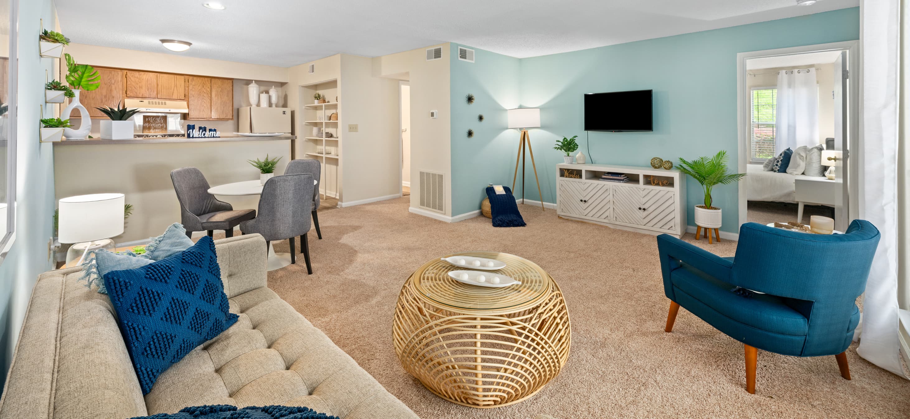 Living room at MAA Duke Forest luxury apartment homes in Durham, NC