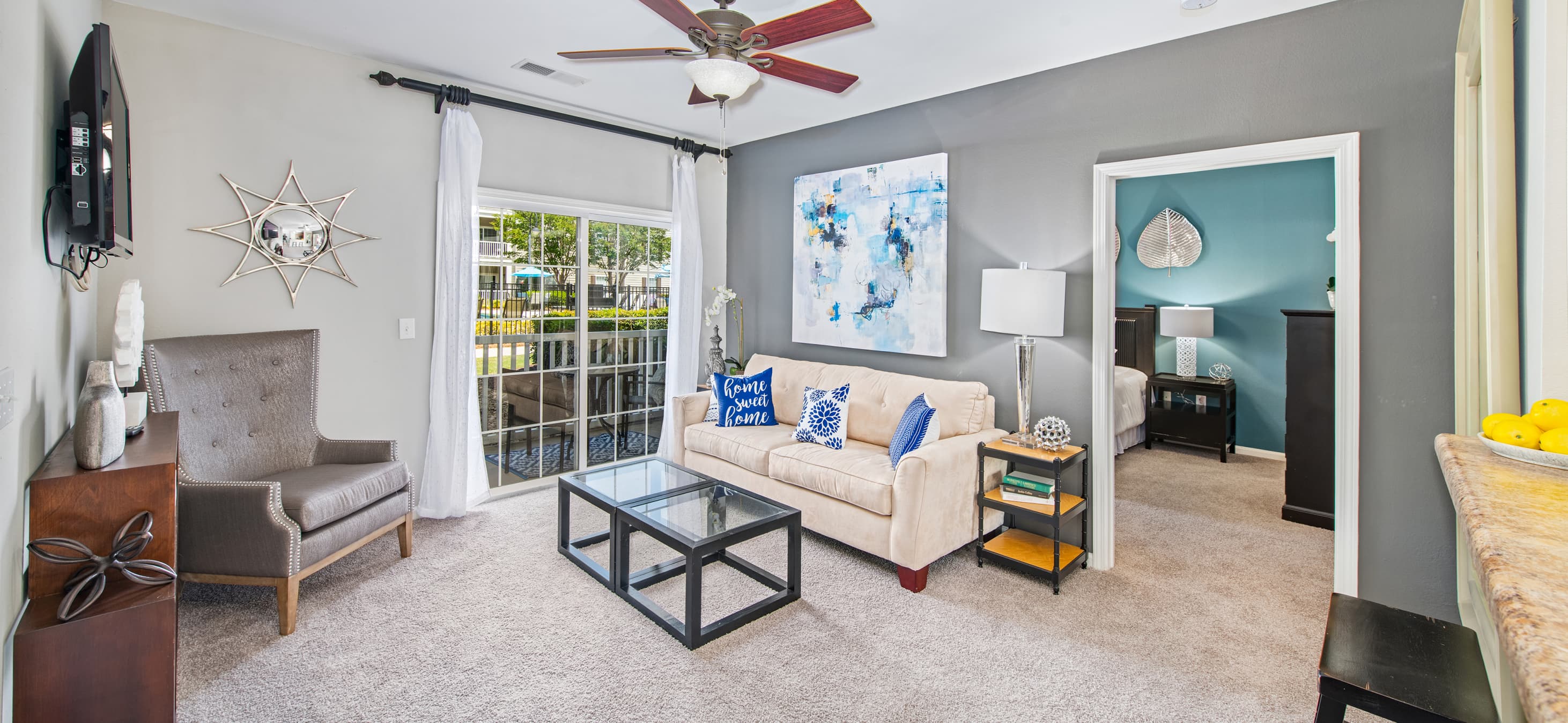 Living room at MAA Beaver Creek in Raleigh, NC