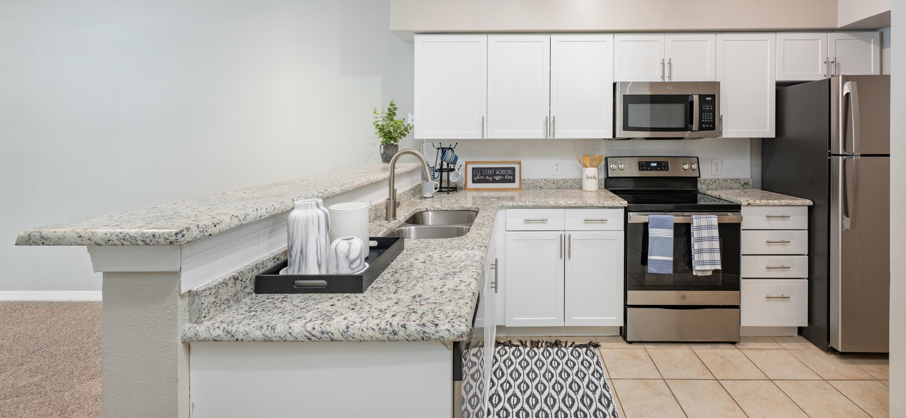 Kitchen at MAA Addison Circle luxury apartment homes in Addison, TX