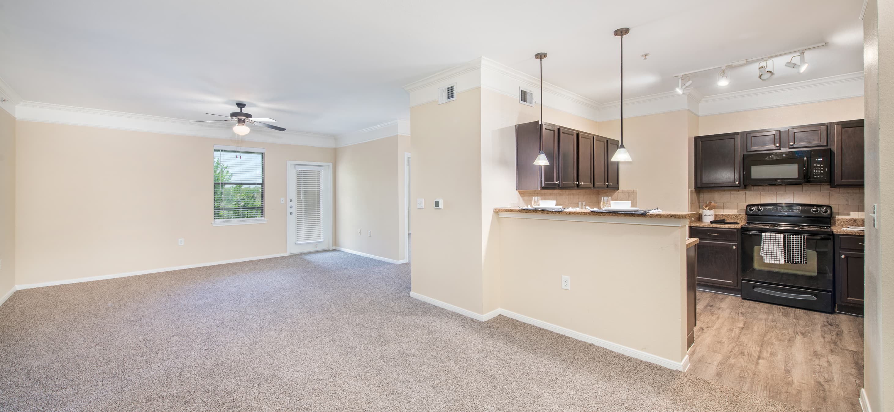 Living Room and Kitchen at MAA Hebron in Dallas, TX