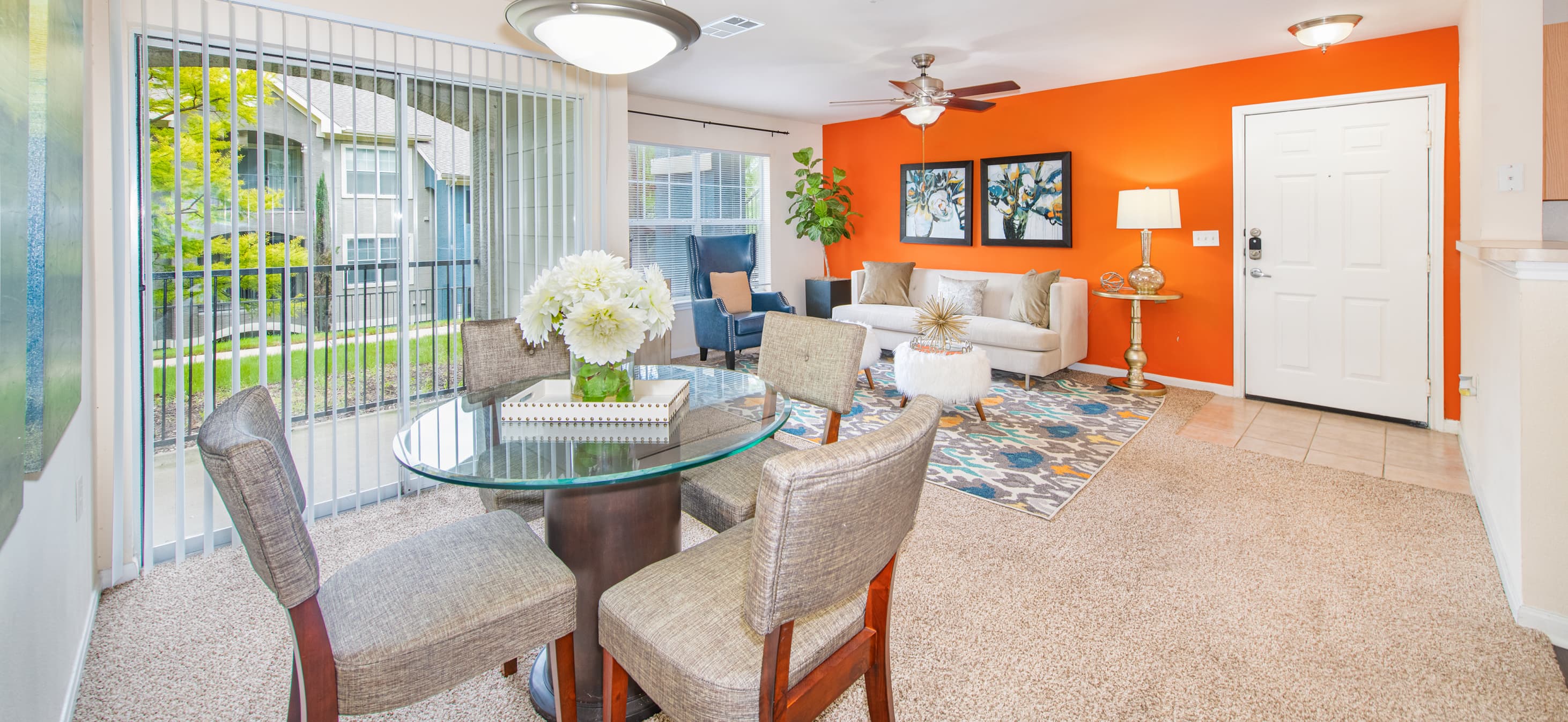 Living and Dining area at MAA Los Rios luxury apartment homes in Plano, TX