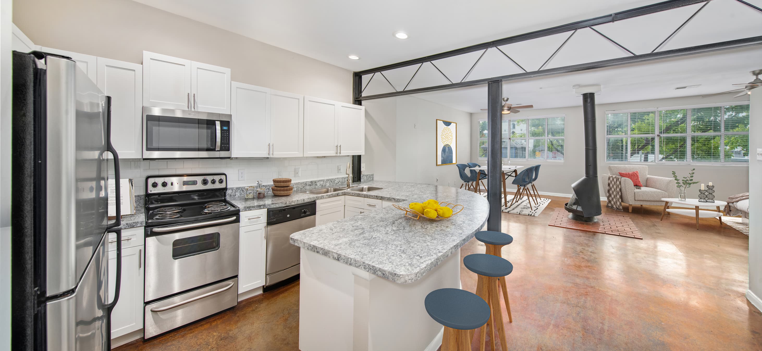 Wide angle kitchen at MAA McKinney in Dallas, TX