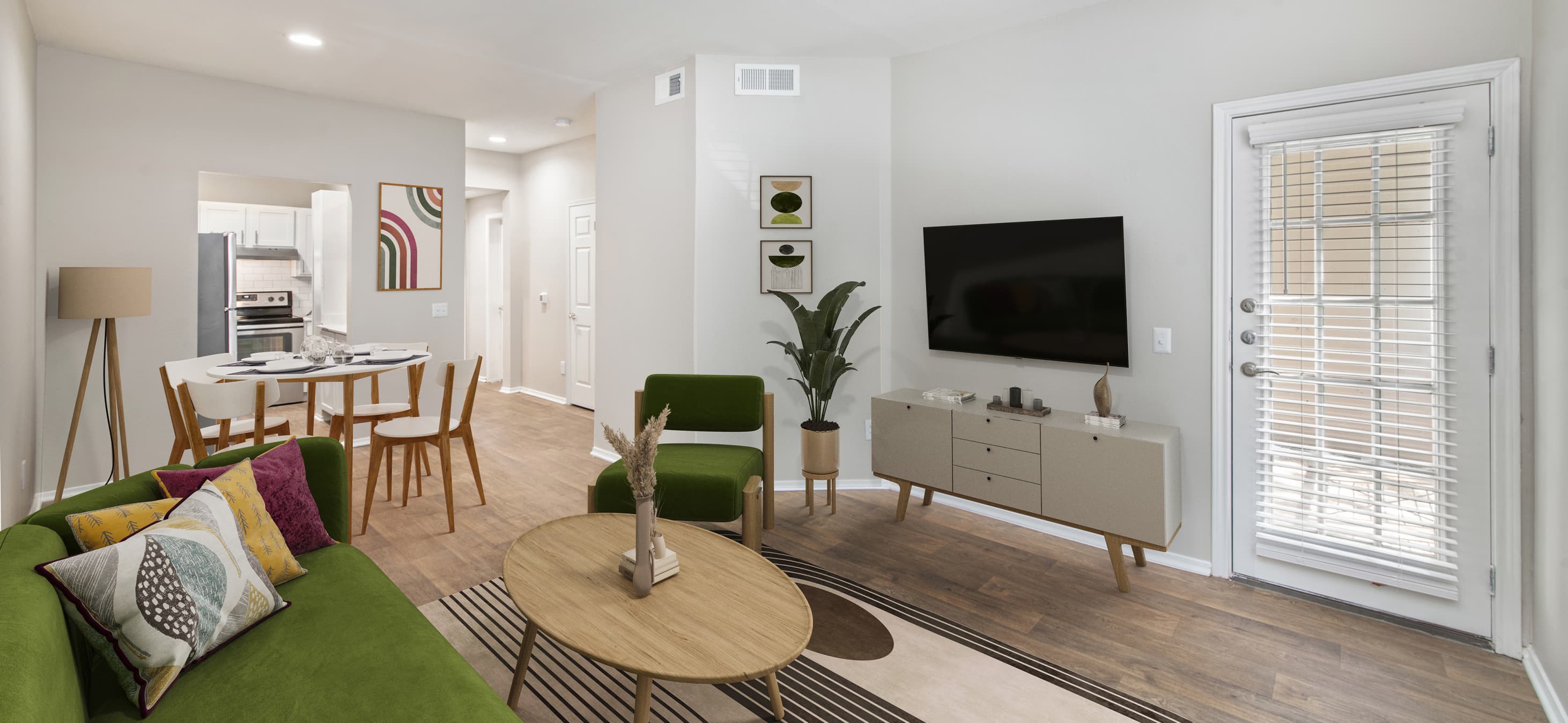 Model living room at MAA McKinney in Dallas, TX