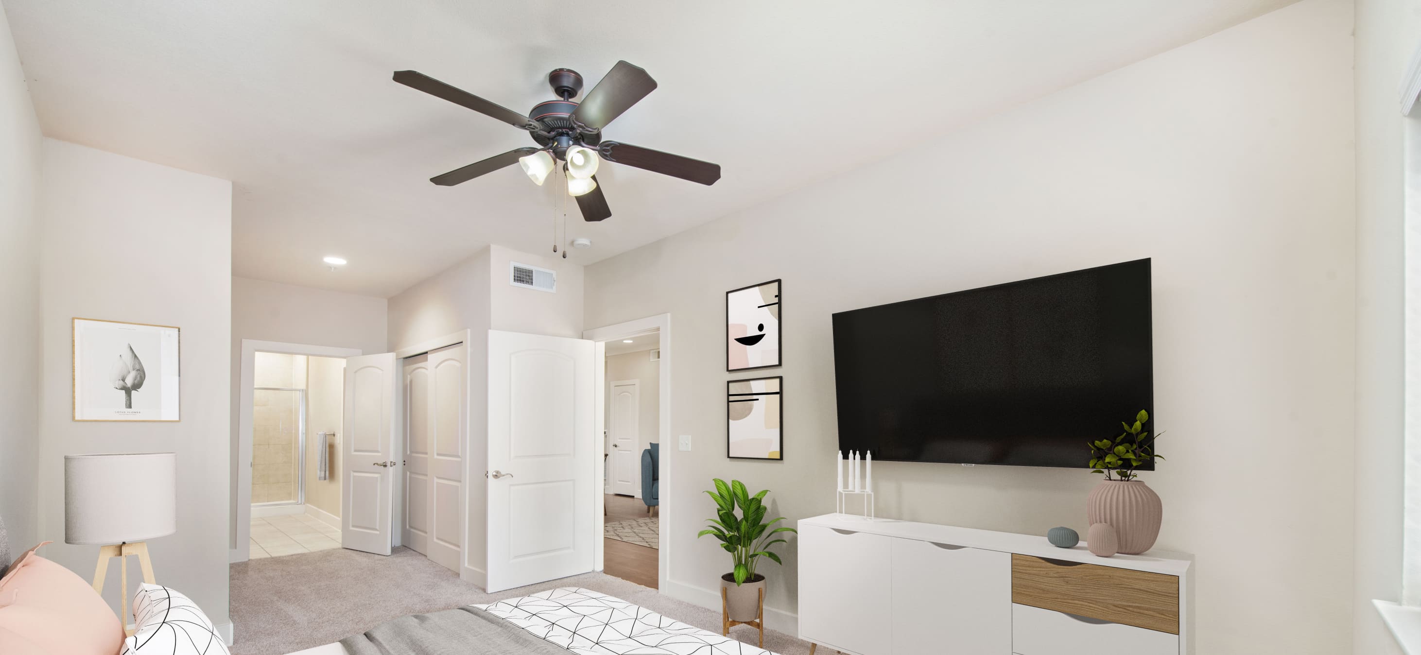 Two bedroom model unit at MAA time Square in Dallas, TX