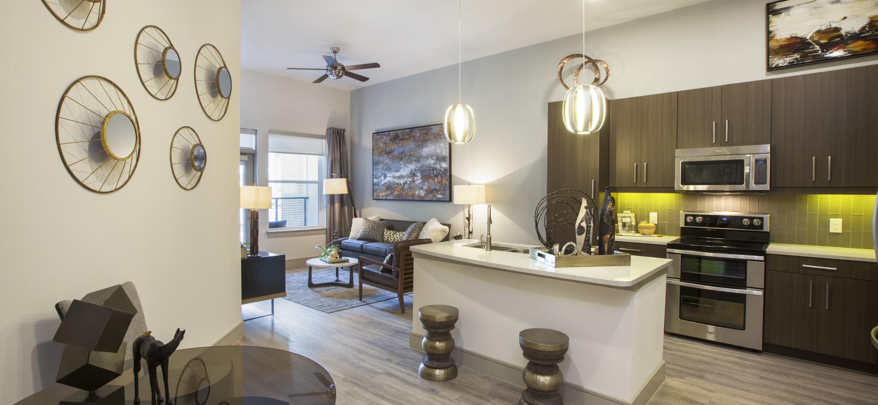 Living room at MAA Afton Oaks luxury apartment homes in Houston, TX