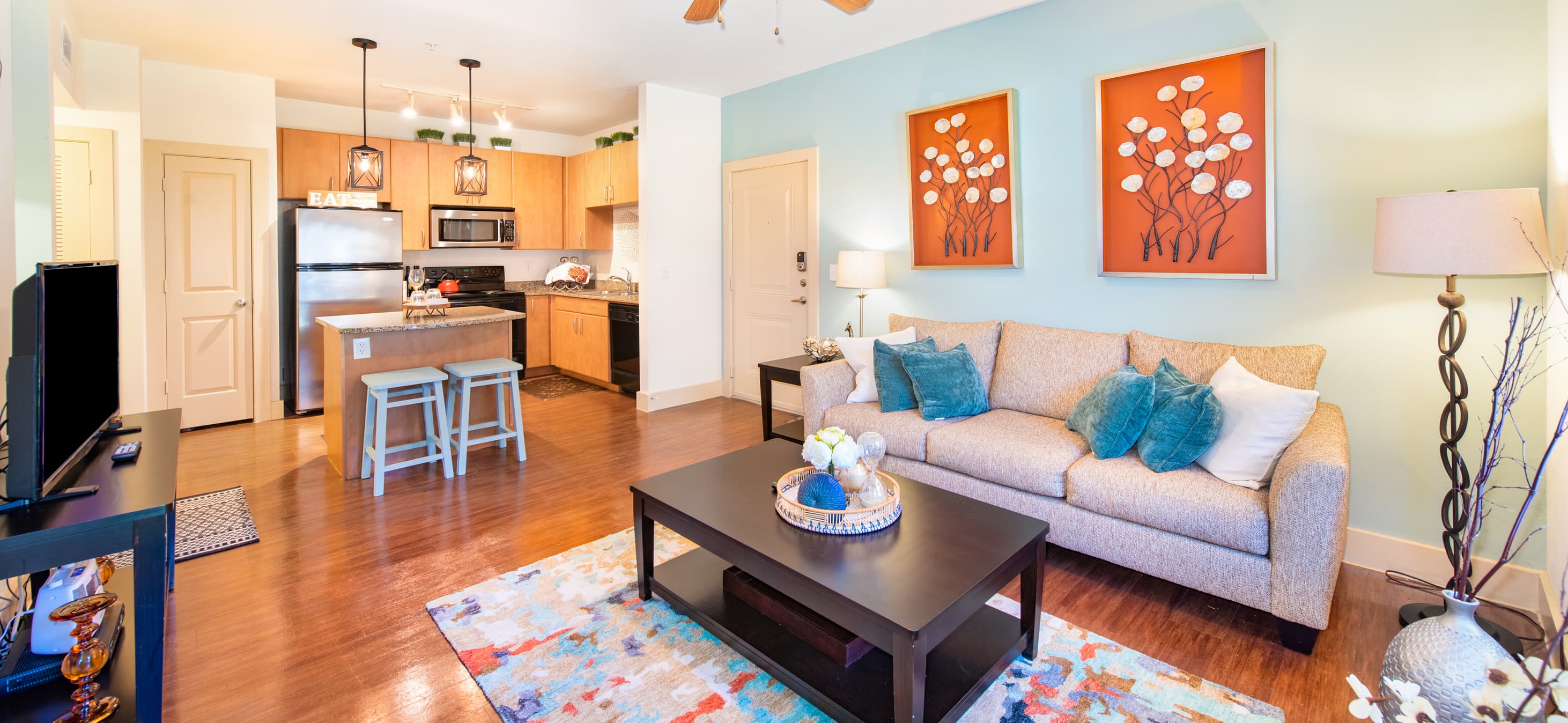 Living area at MAA Grand Cypress luxury apartment homes in Houston, TX