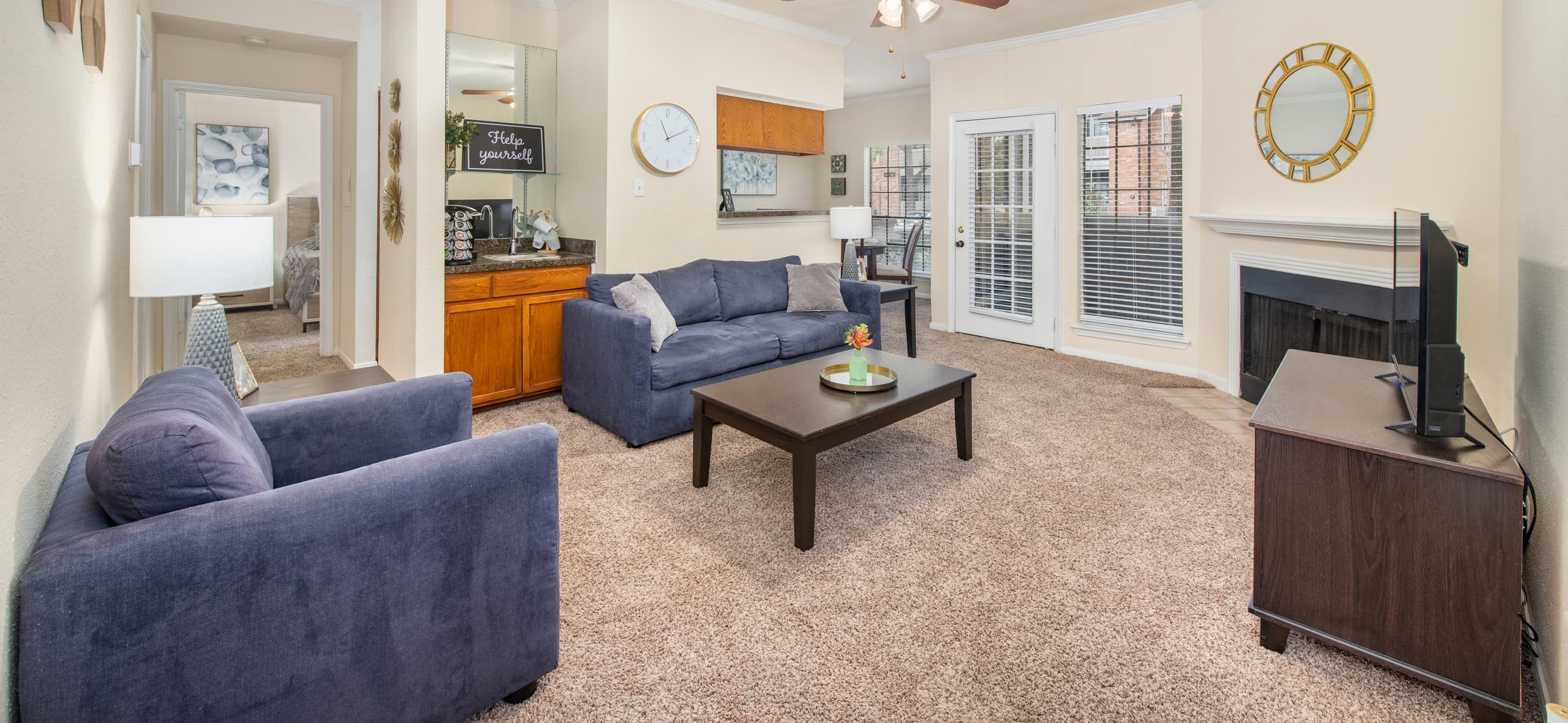 Living room at MAA Valleywood in Houston, TX