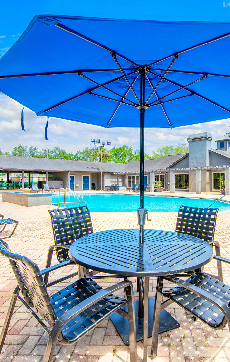 Pool deck at The Paddock Club Mandarin luxury apartment homes in Jacksonville, FL