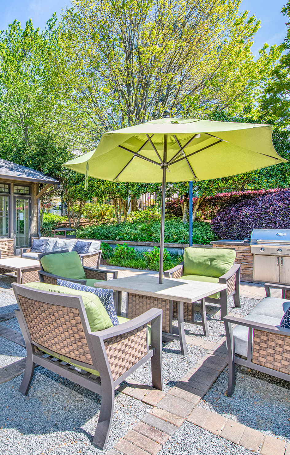 Patio at MAA Peachtree Hills luxury apartment homes in Atlanta, GA
