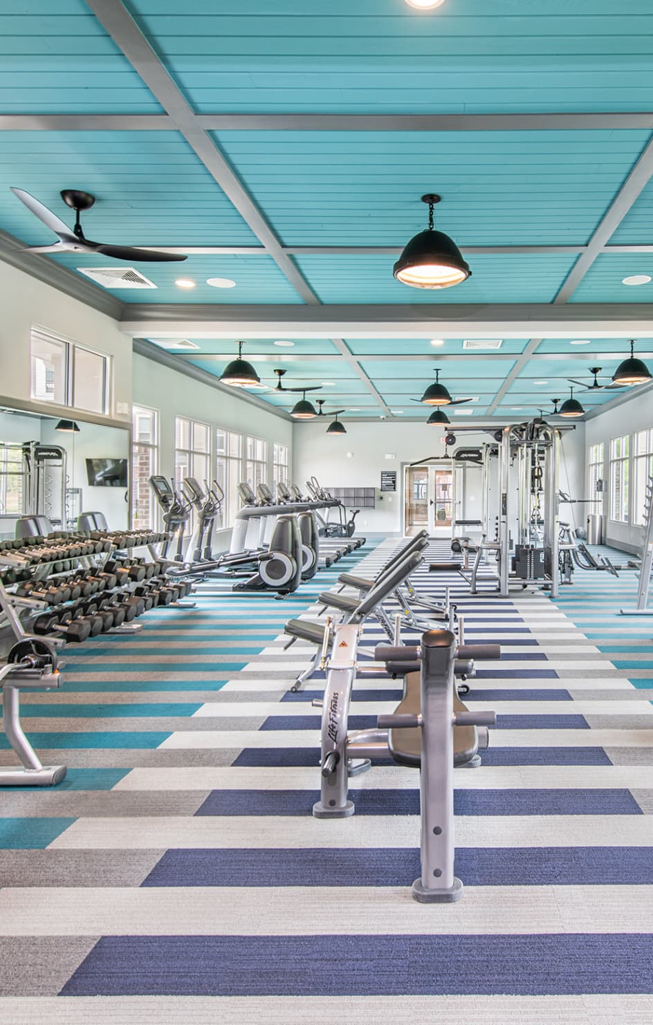 Fitness center at MAA Wade Park luxury apartment homes in Raleigh, NC