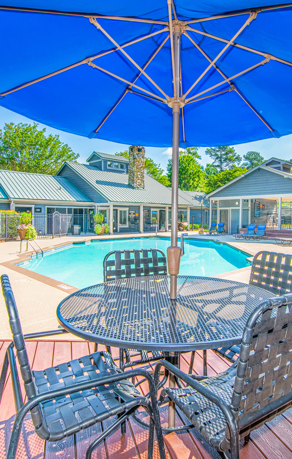 Patio at MAA Park Place luxury apartment homes in Greenville, SC
