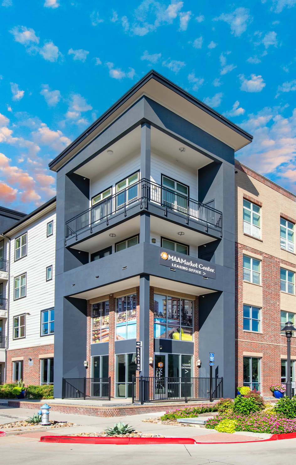 Signage at MAA Market Center luxury apartment homes in Plano, TX