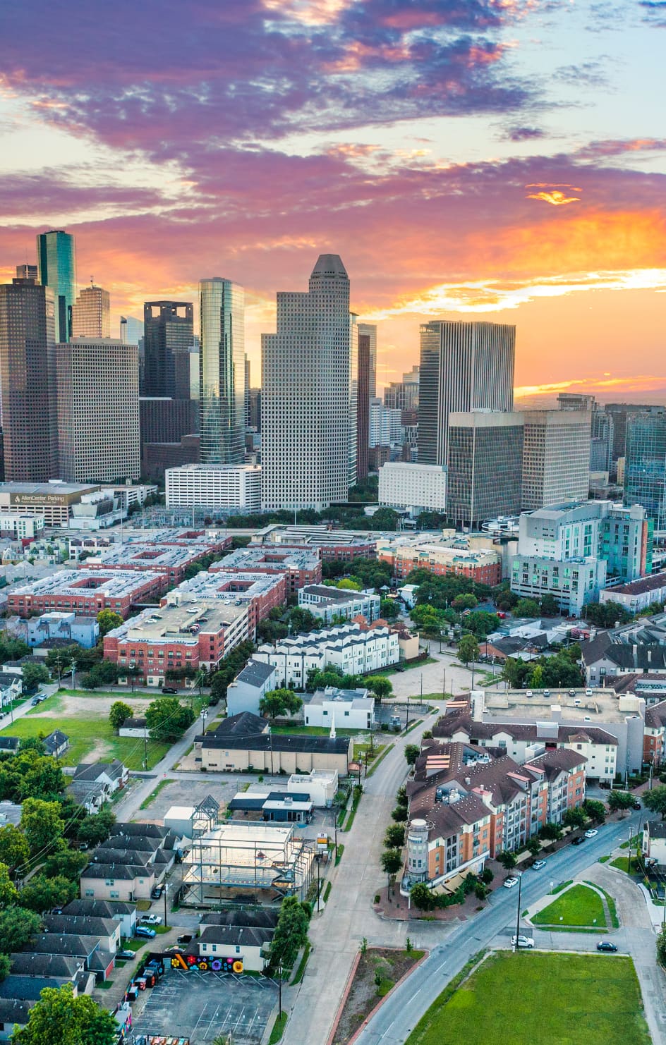 City Skyline at Post Midtown Square luxury apartment homes in Houston, TX