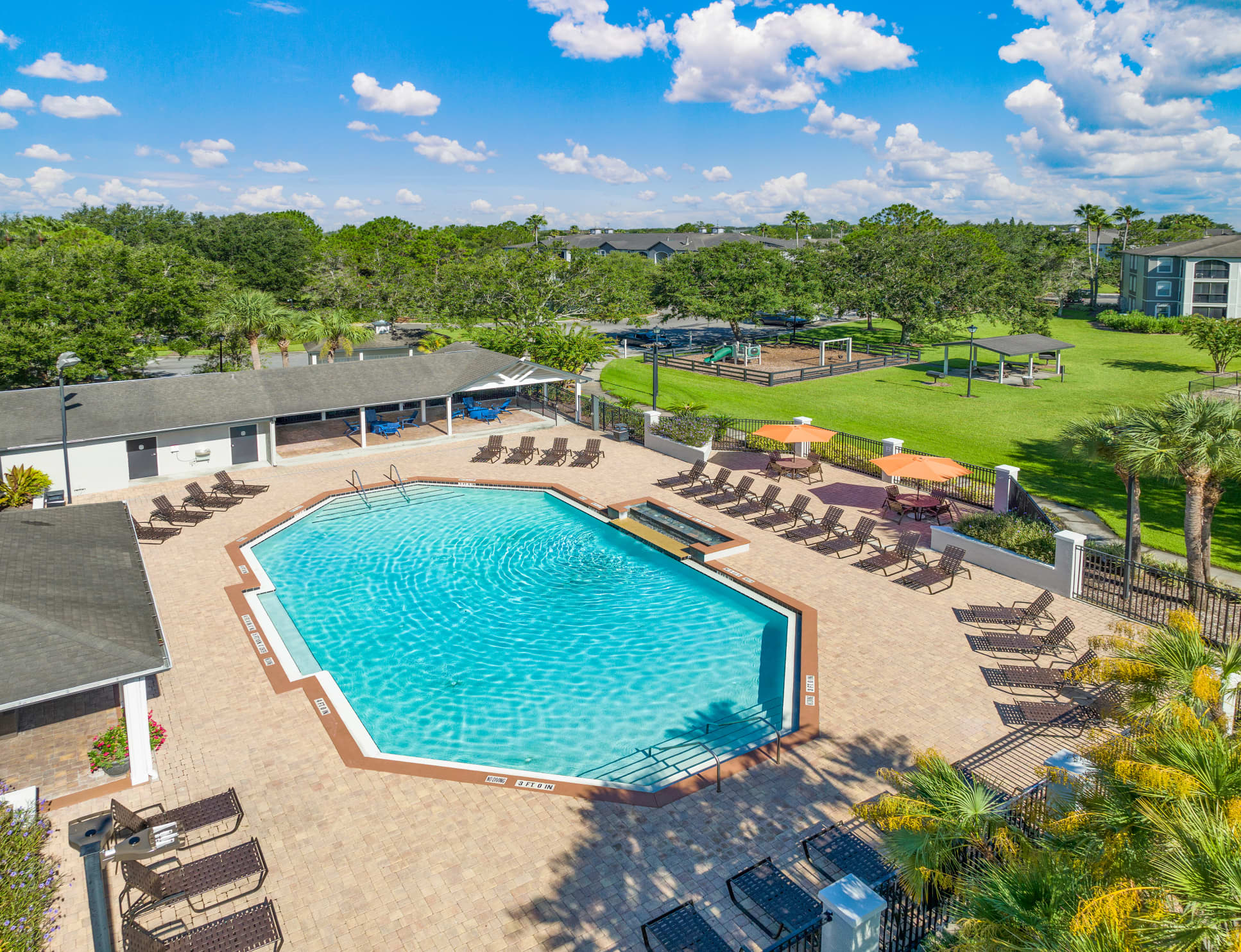 Aerial Pool Shot at MAA Brandon in Tampa, FL