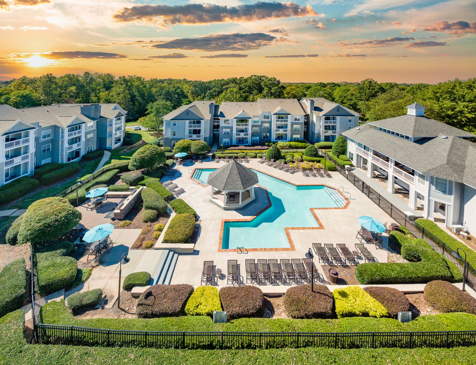 Pool at MAA Chancellor Park luxury apartment homes in Charlotte, NC