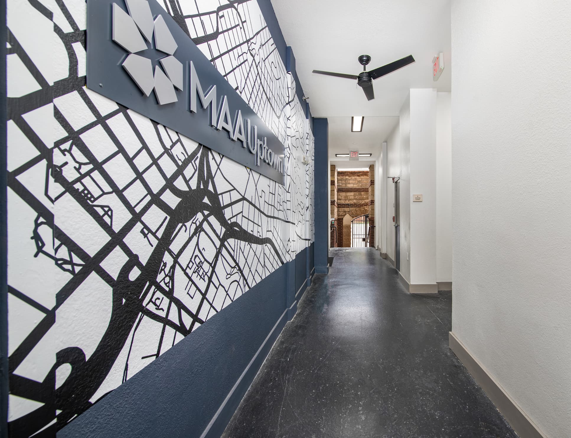 Hallway at MAA Uptown luxury apartment homes in Charlotte, NC