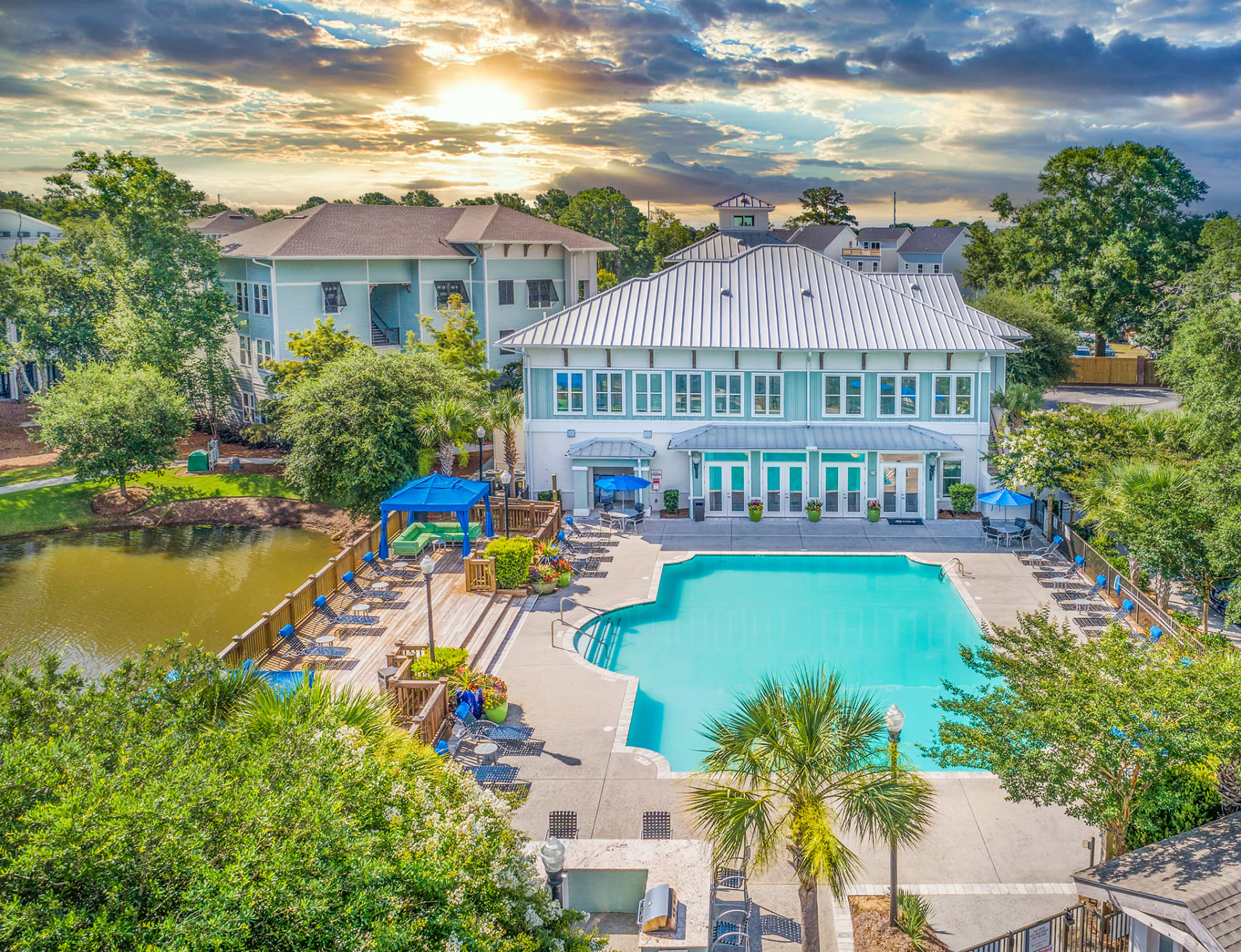 Pool at River's Walk luxury apartment homes in Mt. Pleasant, SC
