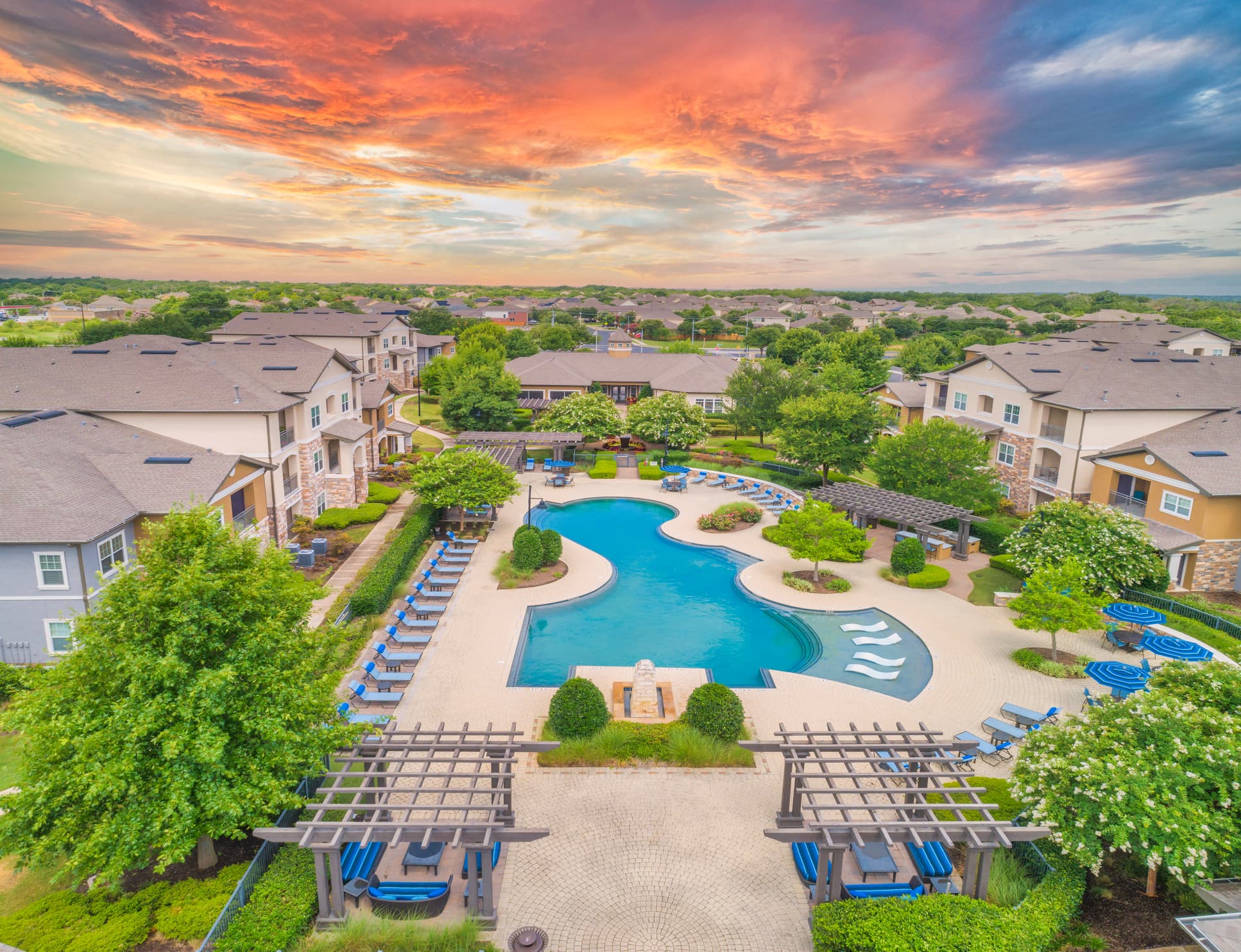 Pool at Colonial Grand at Double Creek luxury apartment homes in Austin, TX