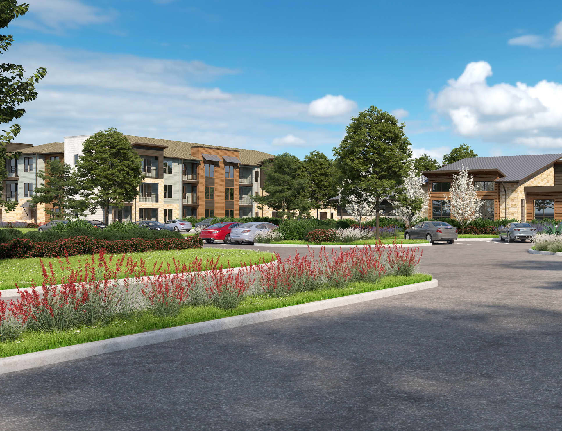 Leasing office rendering at MAA Windmill Hill luxury apartment homes in Austin, TX