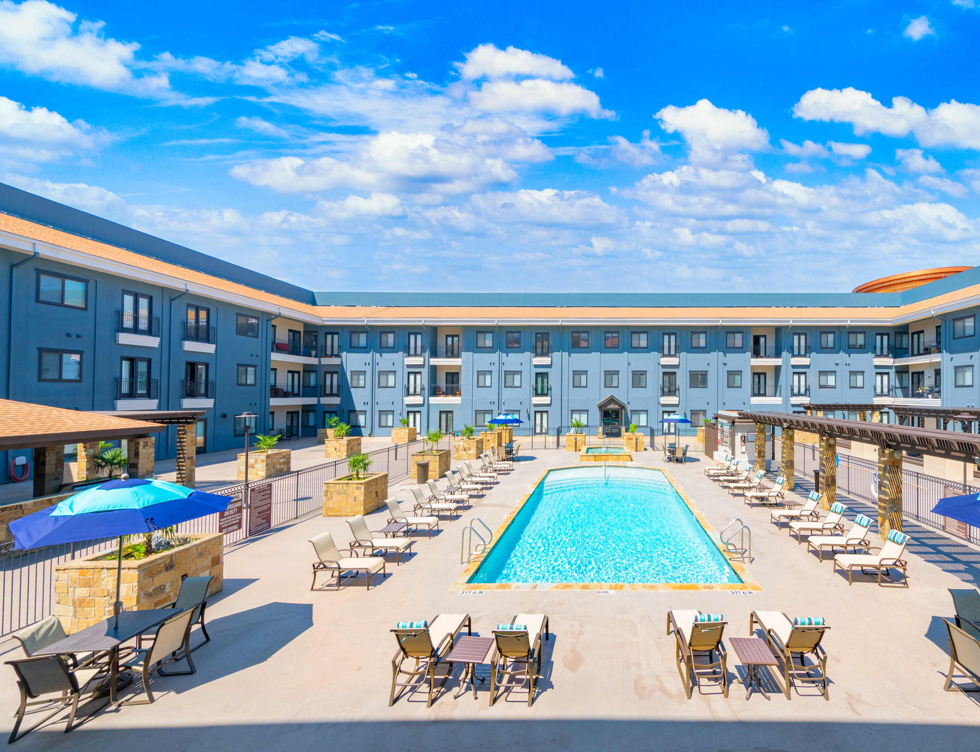 Pool at Times Square at Craig Ranch luxury apartment homes in Dallas, TX