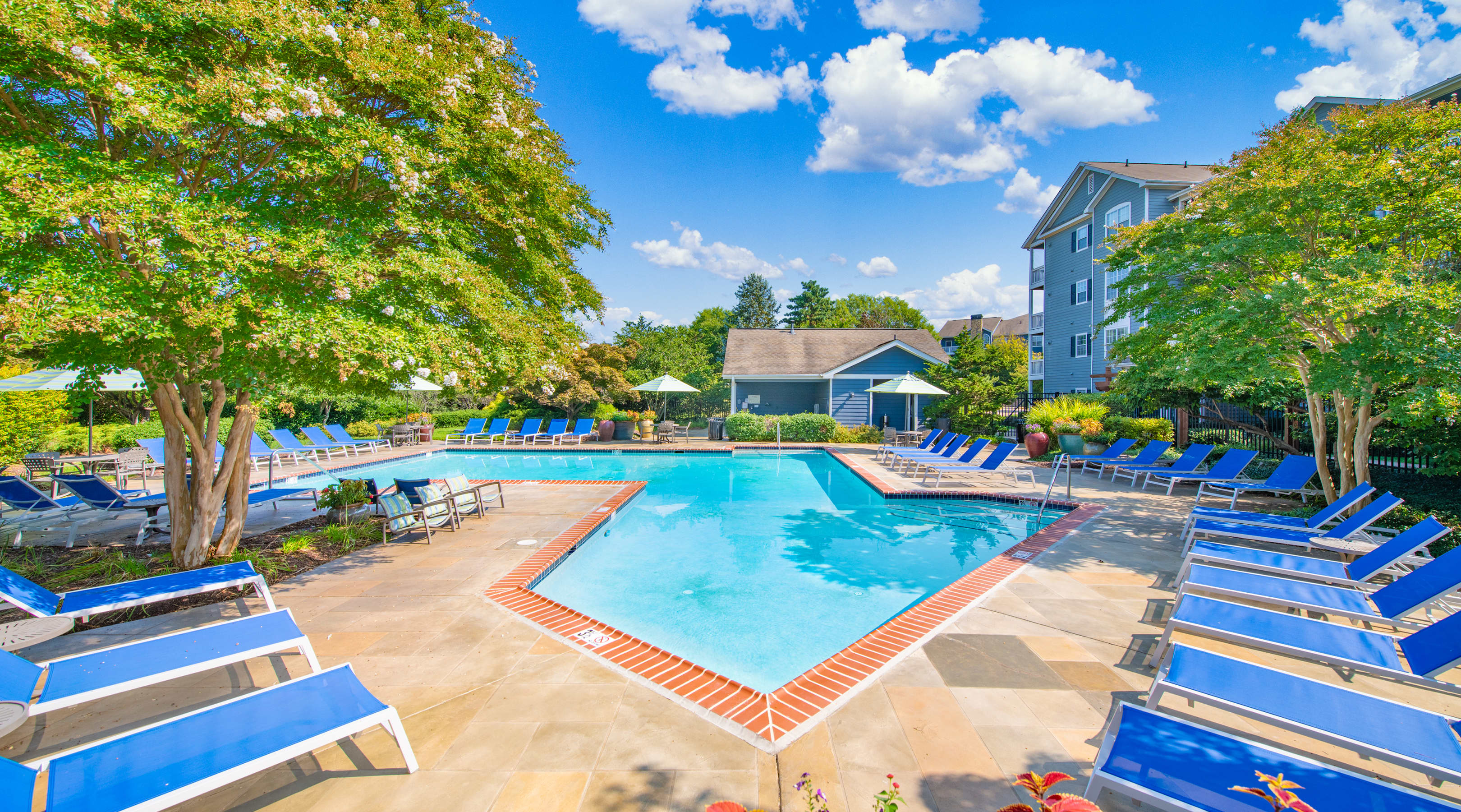 Pool at Post Corners luxury apartment homes in Centreville, VA near Washington, DC