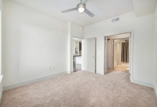 Empty bedroom of a property at MAA Lenox luxury apartments in Atlanta, GA