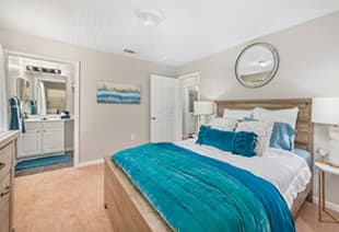 Bedroom at MAA Trinity luxury apartment homes in Raleigh, NC