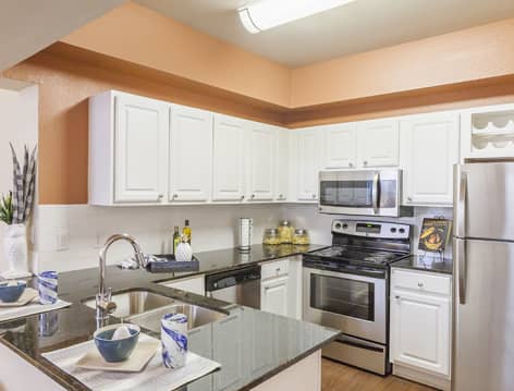 Kitchen at Legacy at Western Oaks luxury apartment homes in Austin , TX