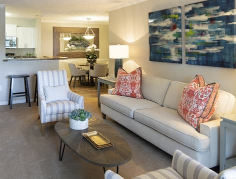 Living Room at Mount Vernon luxury apartment homes in Atlanta , GA