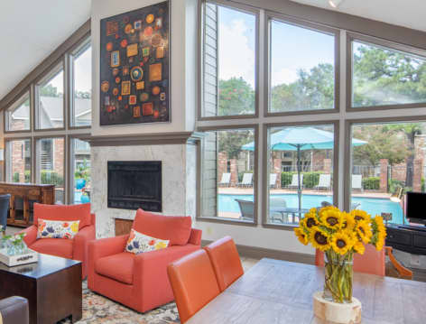 Leasing Office interior at Pear Orchard luxury apartment homes in Jackson, MS