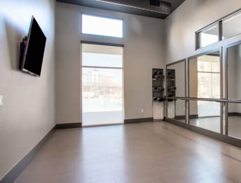 Yoga studio at Sync36 luxury apartment homes in Westminster, CO