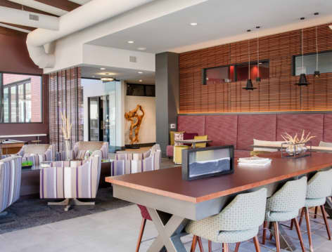 Community lounge at Sync36 luxury apartment homes in Westminster, CO