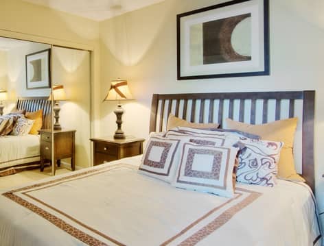 Bedroom at St Augustine at the Lake luxury apartment homes in Jacksonville, FL