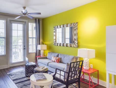 Living Room at MAA SoHo Square luxury apartment homes in Tampa, FL