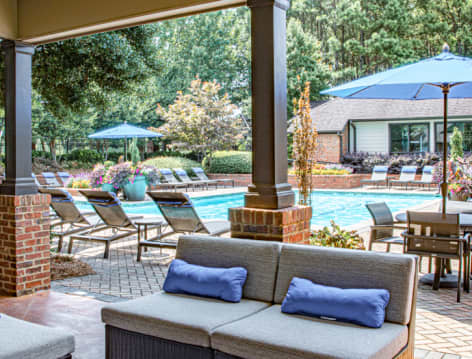 Poolside Cabana at MAA Oglethorpe luxury apartment homes in Brookhaven, GA