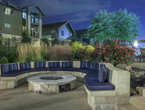 Firepit at Ranch at Prairie Trace luxury apartment homes in Overland Park Kansas City, KS