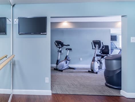 Yoga studio and gym at The Mansion luxury apartment homes in Lexington, KY