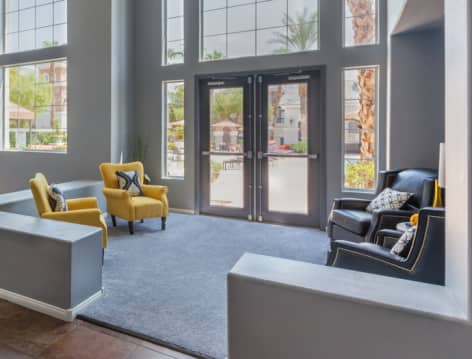 Lobby at Colonial Grand at Palm Vista luxury apartment homes in Las Vegas, NV