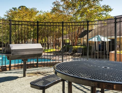 Grilling Area at Colonial Village Deerfield luxury apartment homes in Durham, NC
