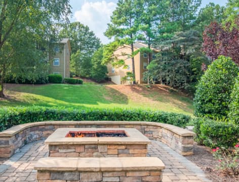 Fireplace at Hermitage at Beechtree luxury apartment homes in Raleigh-Cary, NC