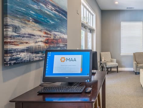 Business Center at MAA Cypress Cove luxury apartment homes in Charleston, SC
