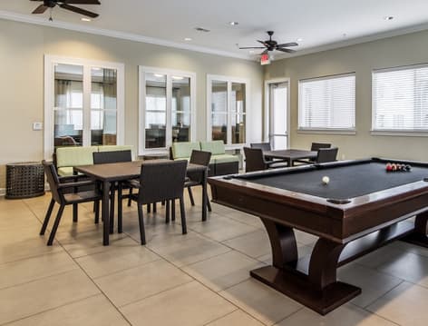 Billiards Table at River's Walk luxury apartment homes in Mt. Pleasant, SC