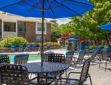 Pool Deck at MAA Haywood luxury apartment homes in Greenville, SC