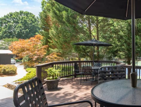 Patio at Tanglewood luxury apartment homes in Anderson, SC