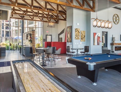 Club House Game Room at MAA Charlotte Ave luxury apartment homes in Nashville, TN